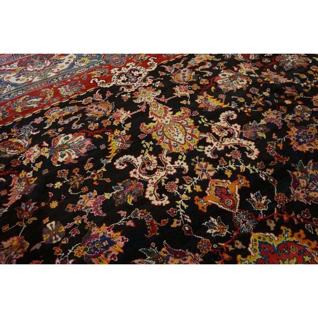Splendid Black, Blue and Red Color With Medallion Pattern Vintage Bakhtiari Rug For Sale - Image 4 of 8