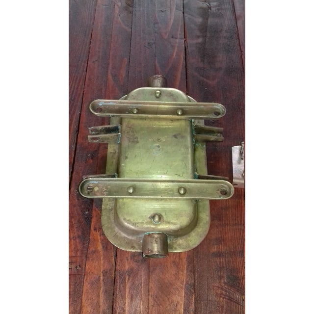 Vintage Romanian Industrial Brass Bulkhead Wall Light For Sale - Image 11 of 11