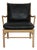 Colonial Chair in Oak and Black Leather by Ole Wanscher For Sale