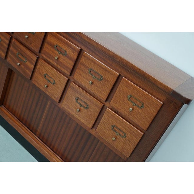 Vintage Dutch Hardwood Filing Cabinet For Sale - Image 13 of 18