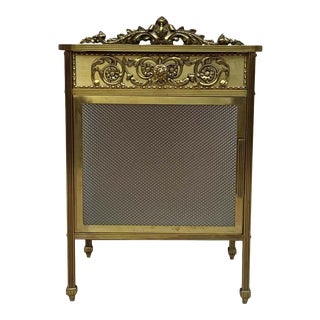 Mid-Century Modern Single Bronze Vitrine Nightstand With Glass Door and Drawer For Sale