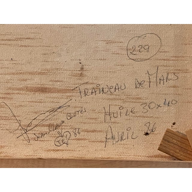 Textile Jean-Claude Cortés “Traîneau De Foin” Original Oil on Canvas, 1986 – Signed With Certificate For Sale - Image 7 of 8