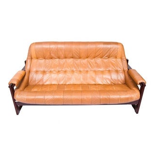 Percival Lafer Brazilian Leather Sofa For Sale