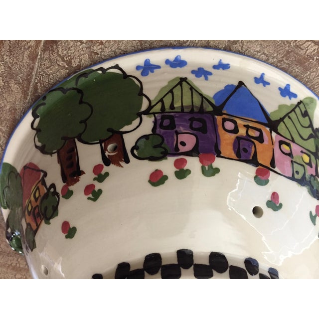 1990s Robin Sterling Handmade Ceramic Serving Bowl/ Colander For Sale In Baltimore - Image 6 of 7