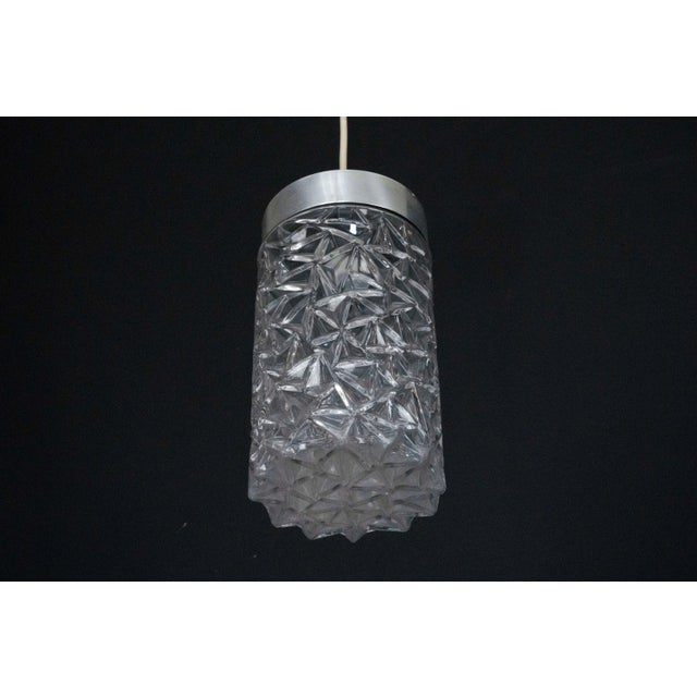Italian Pendant Lights in Glass and Polished Aluminum, 1970s, Set of 2 For Sale - Image 4 of 13