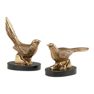 Wildwood Brass Plinthed Birds - Set of 2 For Sale