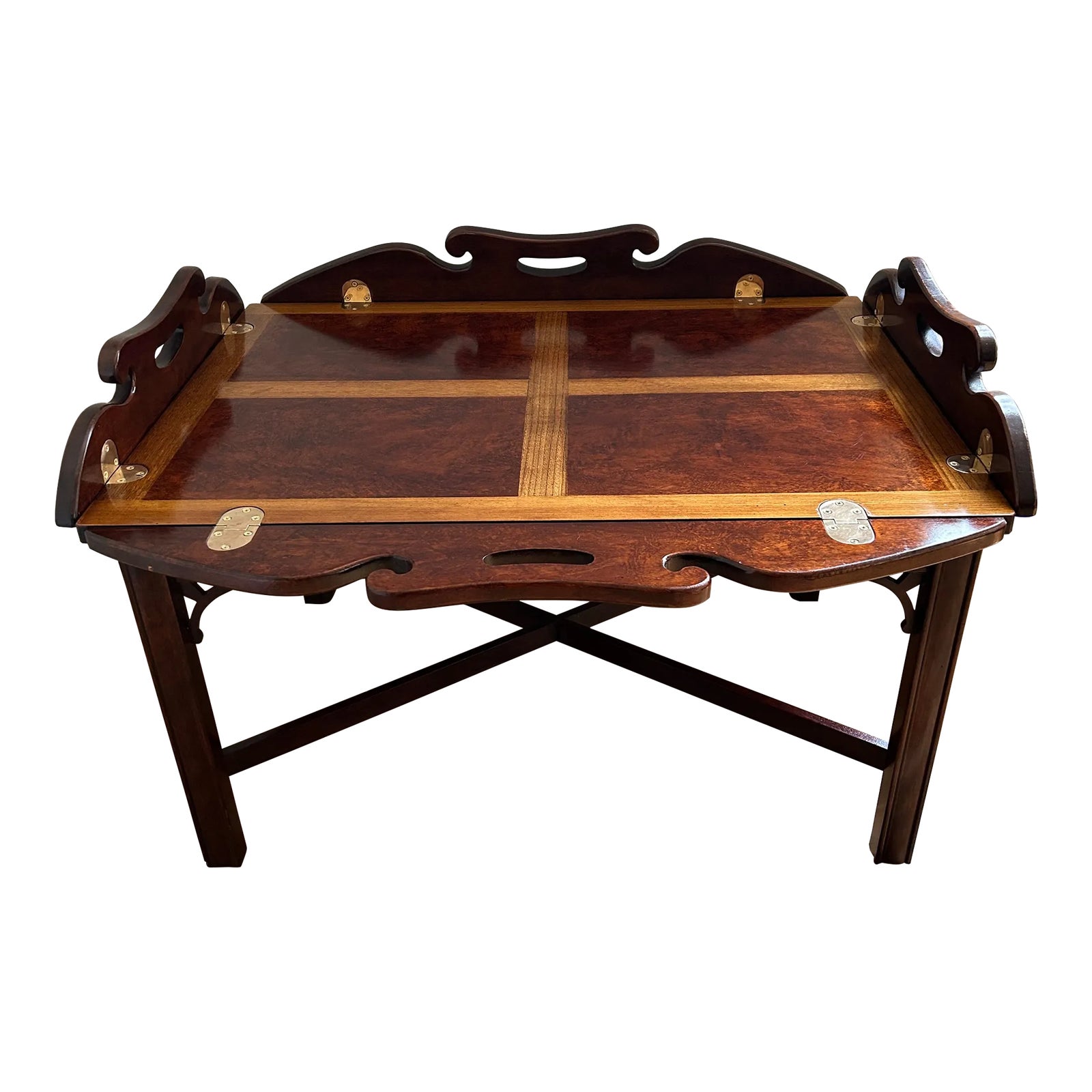 1979 Thomasville Chinese Chippendale Mahogany Butler Coffee Table ...