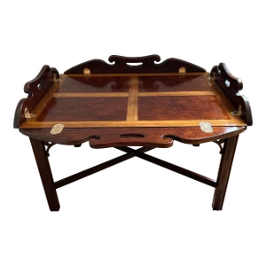 1979 Thomasville Chinese Chippendale Mahogany Butler Coffee Table