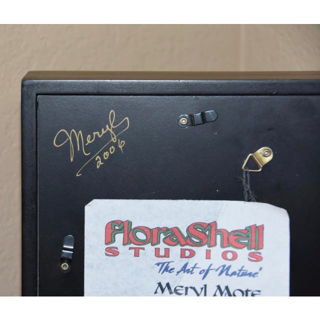 2000 - 2009 Shadow Box With Flower Sea Shell Art by Meryl Mote, Signed For Sale - Image 5 of 8