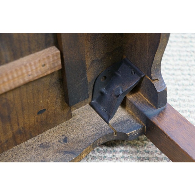 Mid 20th Century Walnut Floral Rose Tea Side Table W Pull Out Tray 19" For Sale - Image 18 of 18