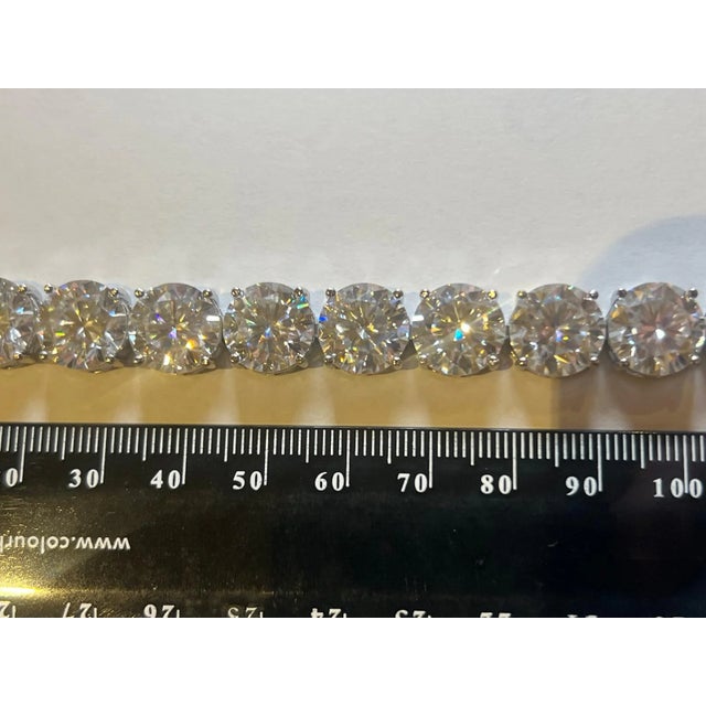 Silver Bespoke Moissanite Bracelet 85.00ct For Sale - Image 8 of 12