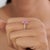Not Yet Made - Made To Order Art Nouveau 14k Yellow Gold 1.66ct Pink Sapphire & Diamond Cluster Bypass Ring Size 5 For Sale - Image 5 of 16