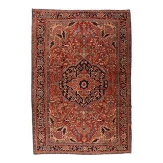 Antique Heriz Serapi Rug 8'9'' X 12'6'' For Sale