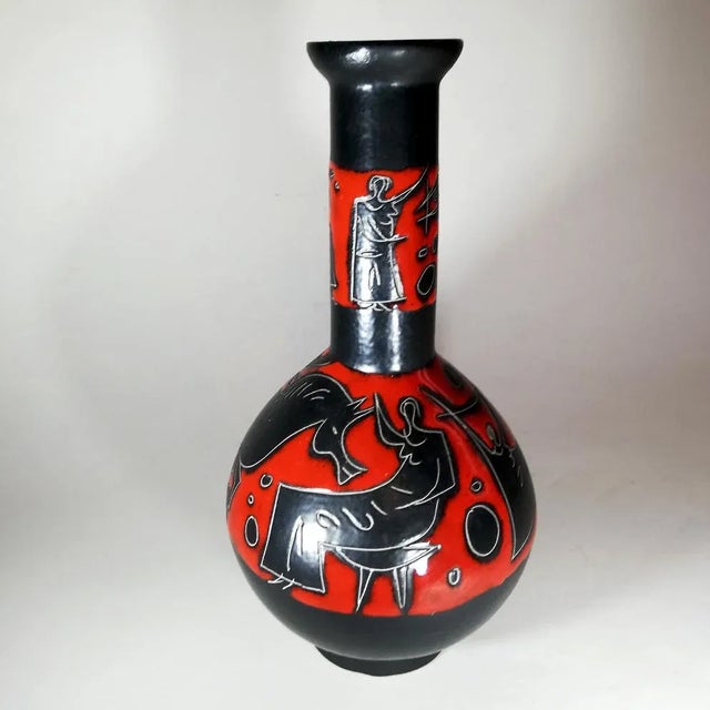 Black Vintage Vase by Gianni Tosin for Etruria arte For Sale - Image 8 of 10