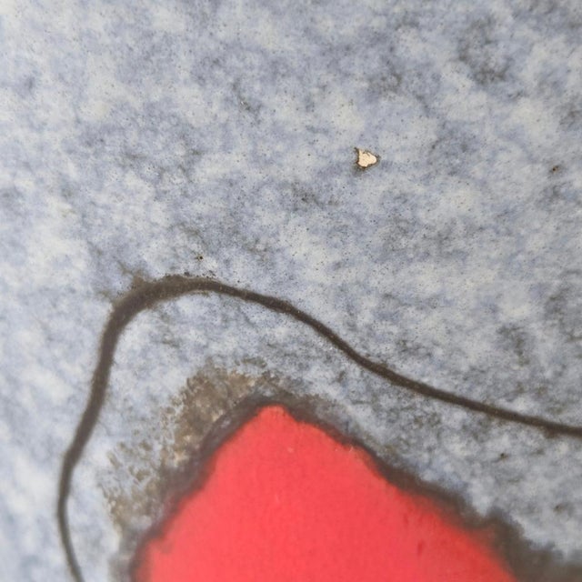 1950s Vintage Vase in Red and Yellow Ceramic, 1950 For Sale - Image 5 of 16