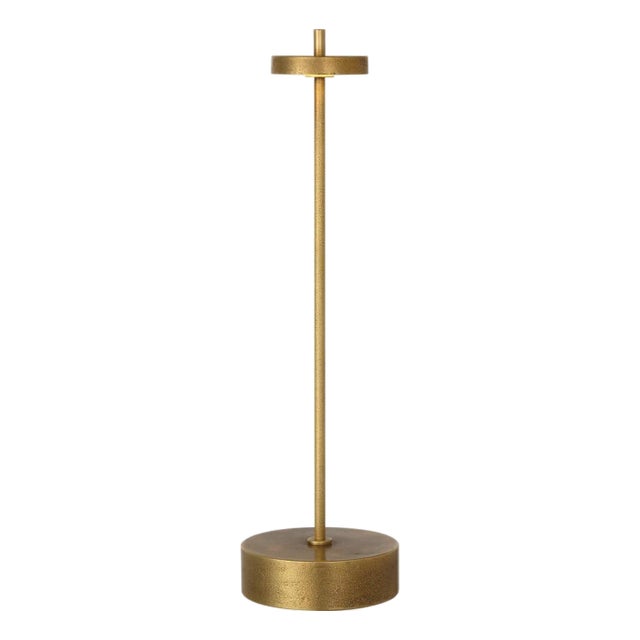 Kelly Wearstler by Visual Comfort Signature Sene 12" Rechargeable Table Lamp in Museum Brass For Sale