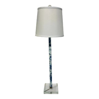 Chelsea House Asian Modern Blue and White Macau Flute Table Lamp For Sale