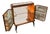 Italian Bar Cabinet in Briar Root and Mosaic Mirror, 1950s For Sale
