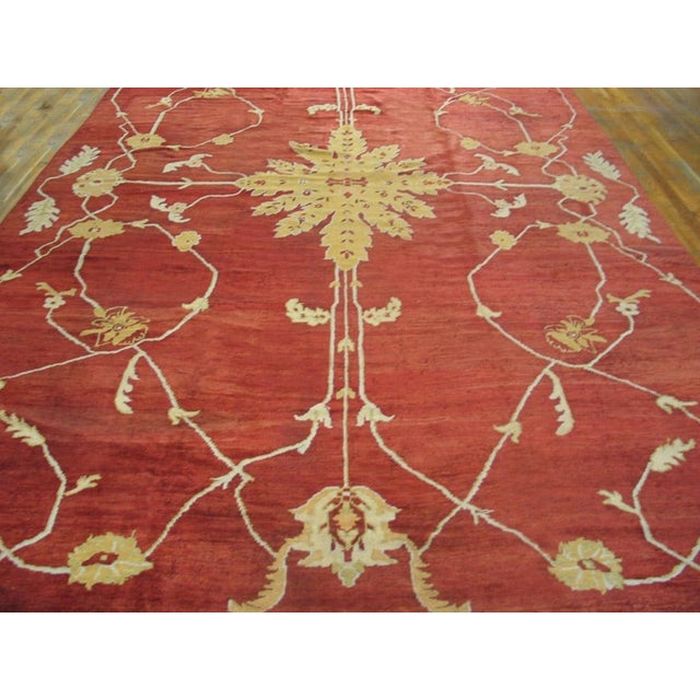 1900 - 1909 Enormous Red Color With Unique Medallion Design Antique Sultanabad Persian Rug For Sale - Image 5 of 5