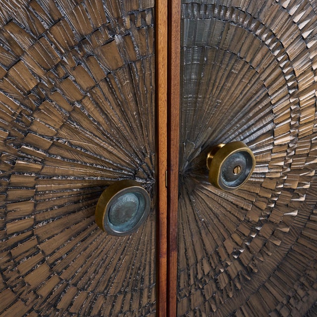 Metal "Heroic Sunburst" Bronze Doors by Billy Joe McCarroll and David Gillespe for Forms and Surfaces For Sale - Image 7 of 12