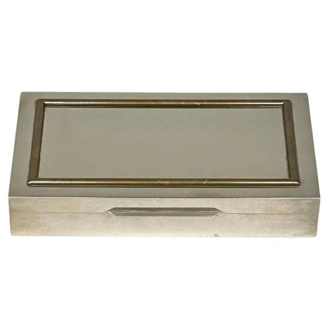 Box in Polished Steel, Brass and Wood from Rue Royale, France, 1970s For Sale - Image 9 of 9