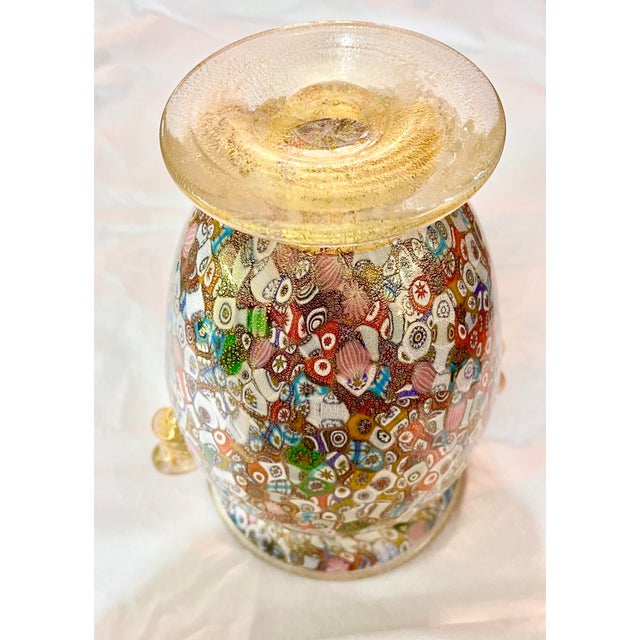 Mid 20th Century Vintage Vessaria Vr Millefiori Murano Glass Vase For Sale - Image 5 of 5