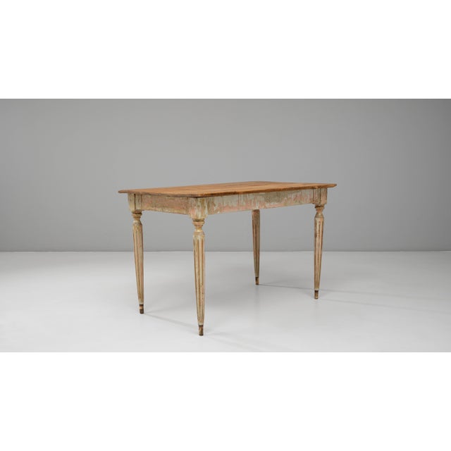 Mid 20th Century 20th Century French Gustavian Wood Patinated Side Table For Sale - Image 5 of 18