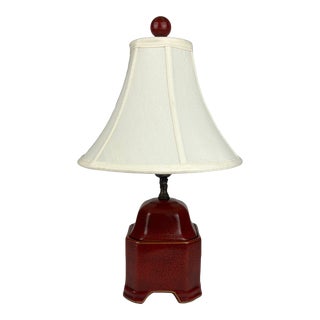 Small Mid 20th Century Oxblood Crackle Lamp For Sale