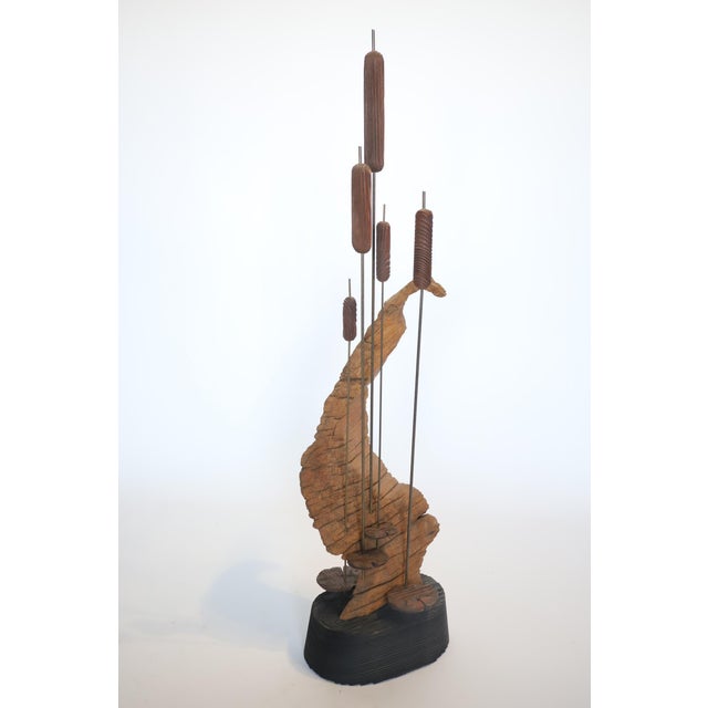 Midcentury Cat Tail and Driftwood Witco Style Sculpture For Sale In Oklahoma City - Image 6 of 14