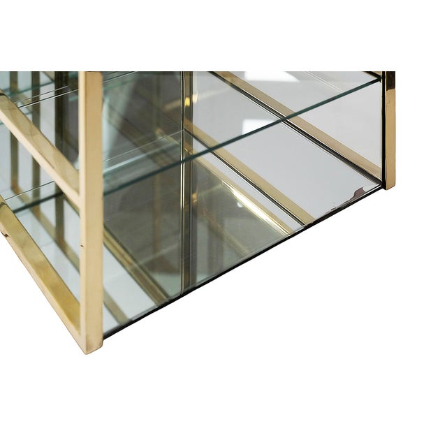 Gold Mid-Century Modern Italian Brass and Glass Console Table, 1970s For Sale - Image 8 of 9