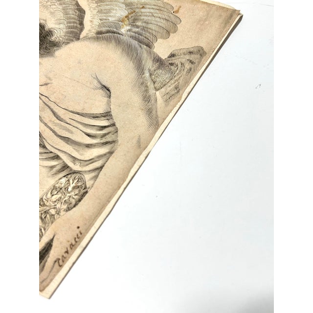 Mid 18th Century Antique Angel Engraving Signed Cavalli For Sale - Image 10 of 12