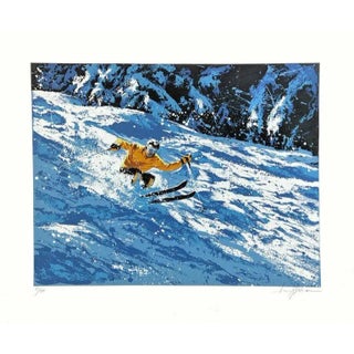 1970s Skiing Signed and Numbered Serigraph by Harry Schaare For Sale