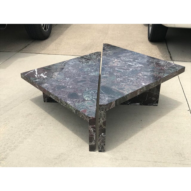 Stone Post-Modern Italian Marble Coffee Table - 2 Pieces For Sale - Image 7 of 12