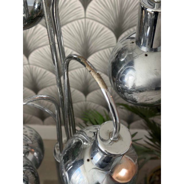 Robert Sonneman Vintage Mid-Century Modern Atomic Chrome Eyeball Floor Lamp Attributed to Robert Sonneman For Sale - Image 4 of 8