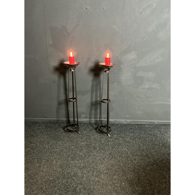 Brown Art Deco Torcheres, 1930s, Set of 2 For Sale - Image 8 of 8