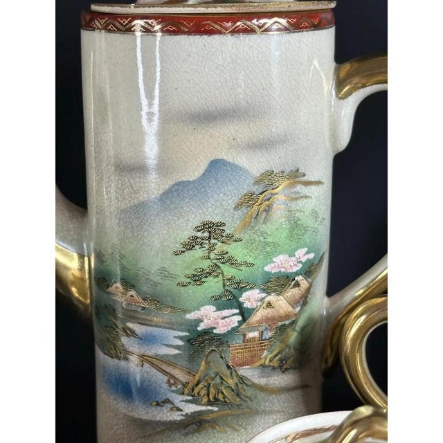 Hand-Painted Satsuma Tea Service from Sōkō China, 1920s, Set of 15 For Sale - Image 3 of 11
