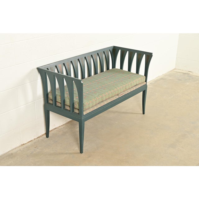 Adelta Eliel Saarinen Cranbrook "The Blue Settee" Art Nouveau Settle Sofa or Bench For Sale - Image 4 of 12