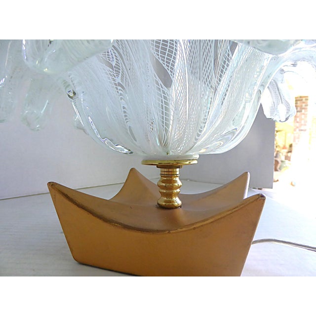 Mid-Century Modern Unusual Mid Century Modern Murano Glass Table / Shelf Lamp Latticino Technique 1950s For Sale - Image 3 of 16
