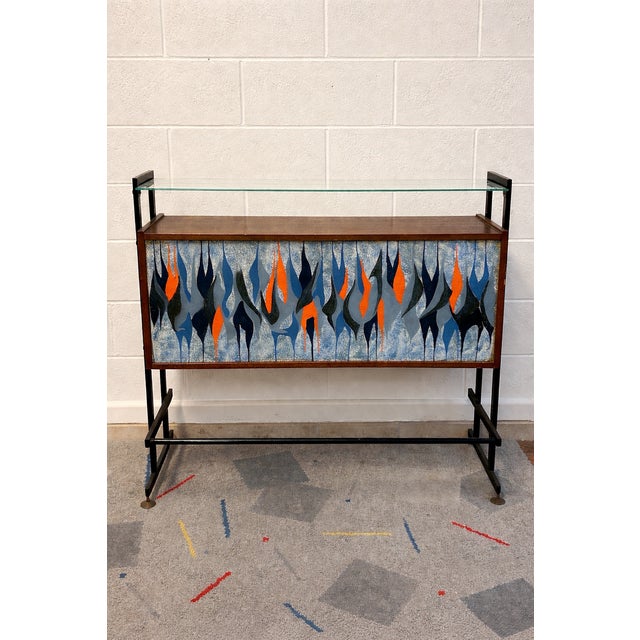 Bar Cabinet with Enamelled Panel, 1960s For Sale - Image 13 of 13