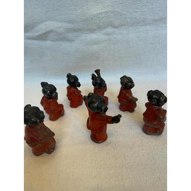 Early 20th Century Cast Iron Black 7 Piece Marching Band For Sale - Image 5 of 9