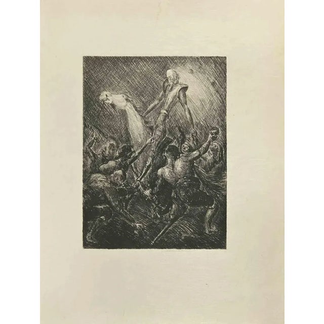 Don Quixote Galloping is an etching and drypoint print on ivory-colored Japanese paper, realized by Wladyslaw Jahl in...
