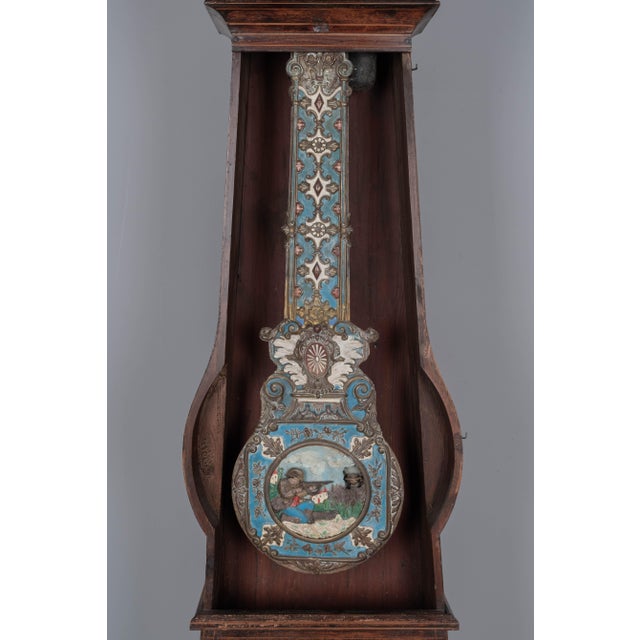 French Country 19th Century Country French Comtoise or Grandfather Clock With Automated Pendulum For Sale - Image 3 of 8