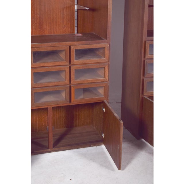 1950s Shelves with Doors and Glazed Drawers, 1950s, Set of 2 For Sale - Image 5 of 12