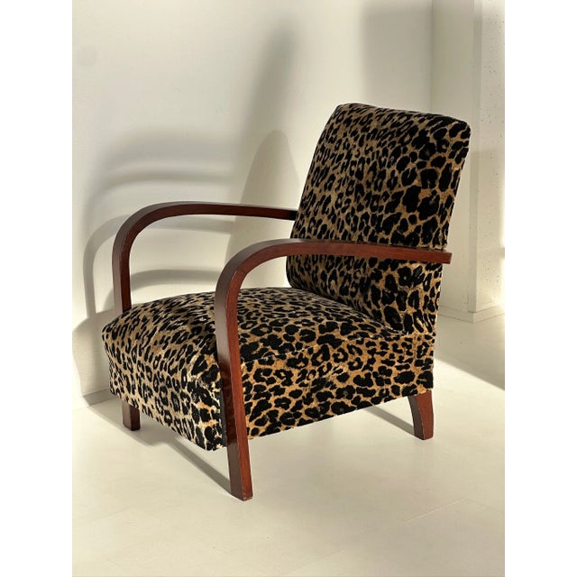 Deco Armchairs in Animalier Fabric, 1930s, Set of 2, in Flawless conditions. Designed 1920 to 1949