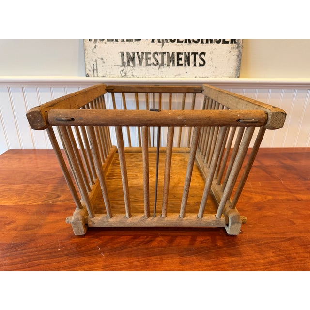 Antique Hudson Delivery Crate by Rugg Manufacturing Co. – Wooden Grocery Basket With Original Advertising, C. 1910–1930 For Sale - Image 13 of 14