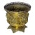 Antique 1800s French Brass Cachepot Planter With Repousse' Work 10" Diameter For Sale