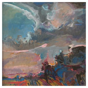 Jean Krillé, Landscape 99, Oil on Masonite, 1985