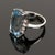 Metal 18k White Gold Aquamarine and Diamond Ring Vintage For Sale - Image 7 of 11