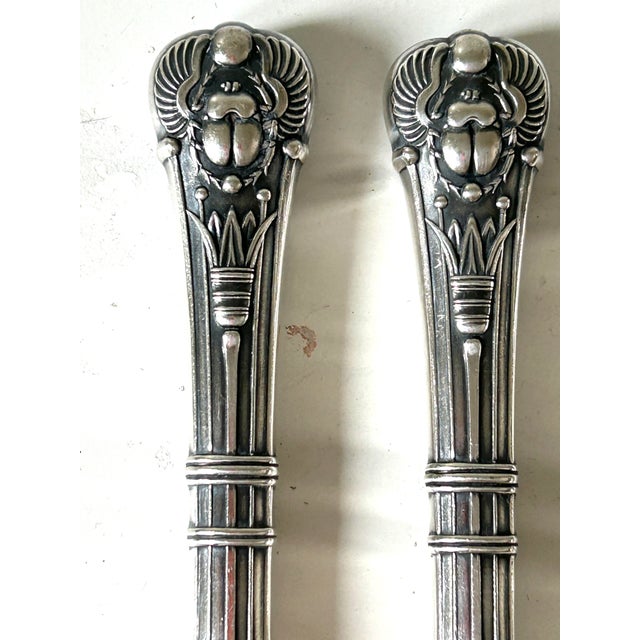 Traditional 1900's Antique Egyptian Smith Silver Co. Silver Plate Dinner Knives- Set of 6 For Sale - Image 3 of 5