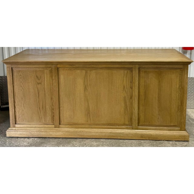 French Restoration Hardware French Panel Oak Desk For Sale - Image 3 of 12